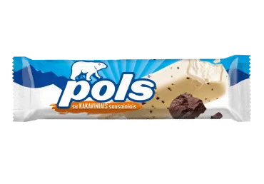 Grietininiai valgomieji ledai POLS su kakaviniais sausainiais, 70 g