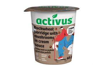 Grikių dribsnių košė ACTIVUS (su grybais ir grietinėle), 60 g