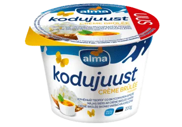 Grūdėtoji varškė ALMA, krembriulė skonio, 5 % rieb., 200 g