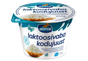 Grūdėtoji varškė be laktozės ALMA, 5 % rieb., 200 g