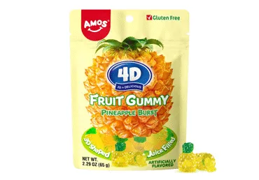 Guminukai AMOS, ananasų skonio, 65 g
