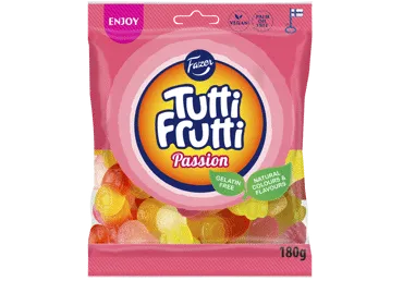 Guminukai FAZER TUTTI FRUTTI PASSION, vaisių skonio, 180 g