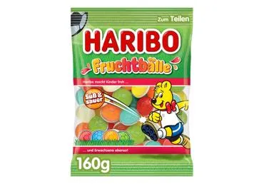 Guminukai HARIBO FRUIT BALLS, vaisių skonio, 160 g