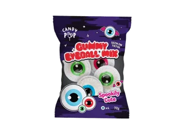 Guminukai su įdaru CANDY POP GUMMY EYEBALL MIX, 72 g