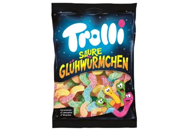 Guminukai TROLLI, rūgštūs, kirminų formos, 100 g