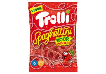 Želejkonfektes TROLLI Spaghettini Strawberry 100g