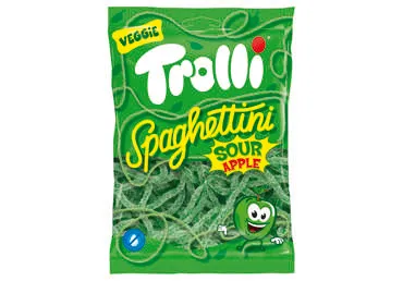 Želejkonfektes TROLLI Spaghettini Apple 100g