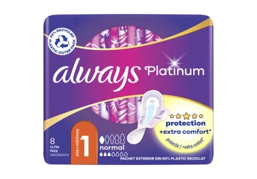 Higieniniai paketai ALWAYS Platinum Normal, S1, 8 vnt.