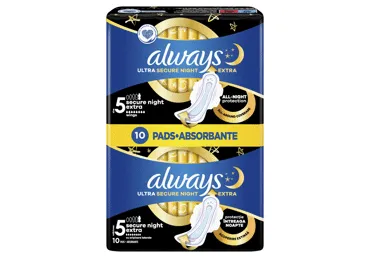 Higieniniai paketai ALWAYS Ultra Secure Night Extra, S5, 10 vnt.
