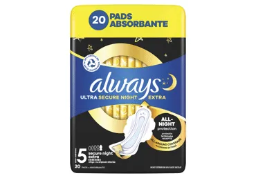 Higieniniai paketai ALWAYS Ultra Secure Night Extra, S5, 20 vnt.