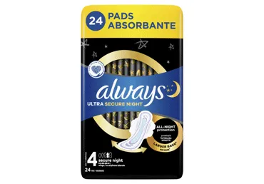 Higieniniai paketai ALWAYS Ultra Secure Night, S4, 24 vnt.