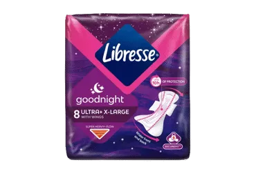 Higieniniai paketai LIBRESSE ULTRA GOODNIGHT EXTRA, 8 vnt.