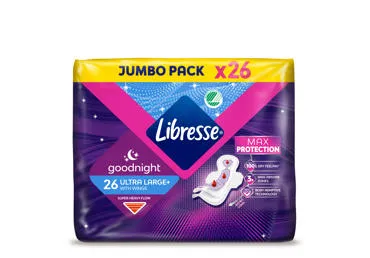 Higieniniai paketai LIBRESSE ULTRA NIGHT LARGE, 26 vnt.