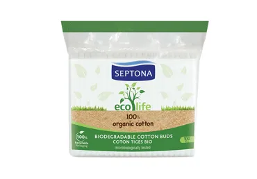 Higieniniai vatos pagaliukai SEPTONA ECOLIFE, 100 vnt., 1 vnt.