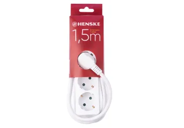 Ilgiklis HENSKE, su įžeminimu, 3 kištukai, 1,5 m, 1 vnt.