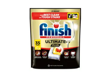 Indaplovių indų ploviklio kapsulės Finish Ultimate Plus Lemon, citrinų kvapo, 35 vnt.