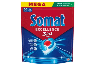 Indaplovių kapsulės SOMAT Excellence, 3in1, 60 vnt