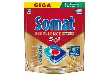 Indaplovių kapsulės "SOMAT Excellence Premium 5in1" 54 vnt.