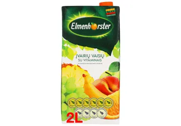 Įv. vaisių sulčių gėrimas ELMENHORSTER su vitaminais (20%), 2 l