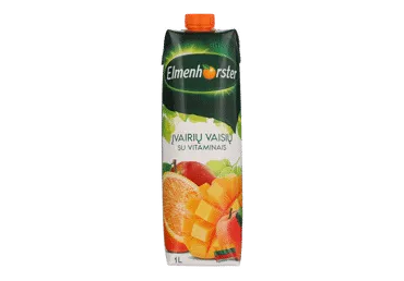 Įvairių vaisių sulčių gėrimas ELMENHORSTER, su vitaminais, 18%, 1 l