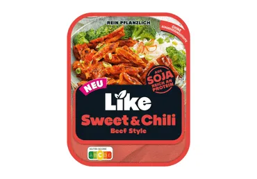 Jautienos tipo sojų kepsn. aitr. saldžiar. padaže LIKE MEAT, 180 g