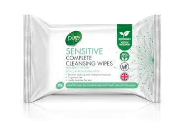 Jautrios odos drėgnosios servetėlės PURE SENSITIVE, 1 vnt.
