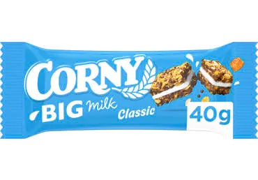 Javainių batonėlis CORNY Big, su pieniniu pertepimu, 40 g