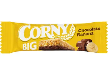 Javainių batonėlis su bananais ir pieniniu šokoladu CORNY BIG, 50 g