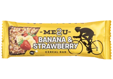 Javainių batonėlis ME2U BANANA&STRAWBERRY, 45 g