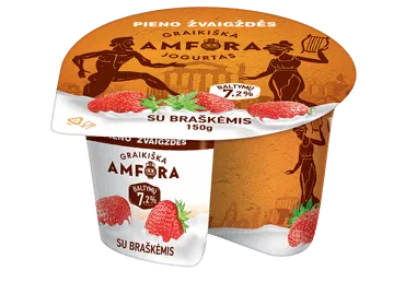 Jogurtas GRAIKIŠKA AMFORA su braškėmis, 3,1% rieb., 150 g