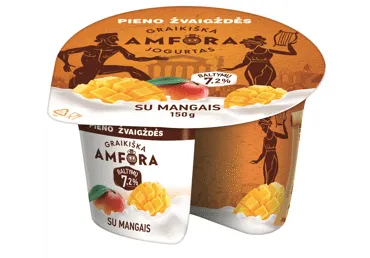 Jogurtas GRAIKIŠKA AMFORA su mangais, 3,1 % rieb., 150 g
