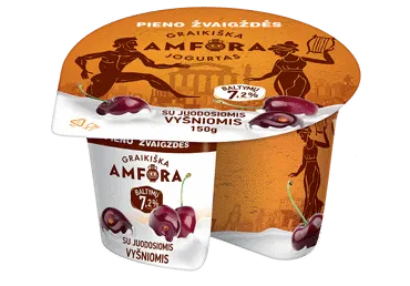 Jogurtas GRAIKIŠKA AMFORA su vyšniomis, 3,1% rieb., 150 g