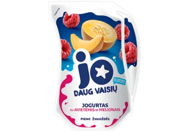 Jogurtas su avietėmis ir melionais JO, 2,5 % rieb., 900 g
