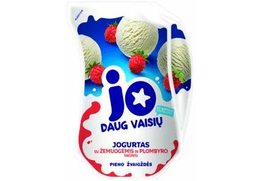 Jogurtas JO su žemuogėmis ir plombyro sk., 2,4% rieb., 900 g