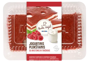 Jogurtinis plokštainis su avietėmis ir traškiais dribsniais, 1 kg