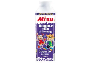 Jogurto gėrimas MIAU su miško uogomis, sprogst. perlais, 1,3 %, 500 g
