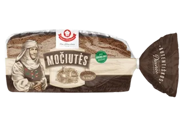 Juoda ruginė raikyta MOČIUTĖS AUTENTIŠKA duona, 450 g