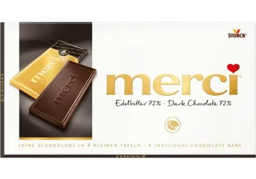 Juodasis šokoladas (72 %) MERCI, 100 g