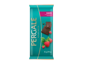 Juodasis šokoladas PERGALĖ su avietėmis, 85 g