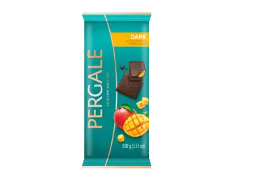 Juodasis šokoladas PERGALĖ su mangų įdaru, 100 g