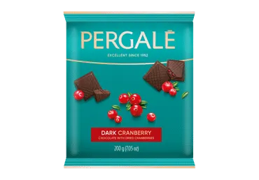 Tumšā šokolāde PERGALE ar dzērvenēm 200g