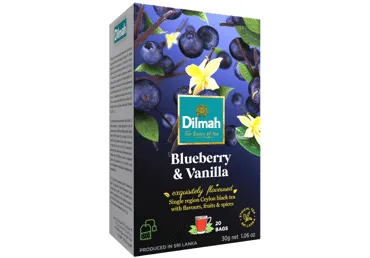 Juodoji arbata DILMAH, mėlynių ir vanilės skonio, 30 g