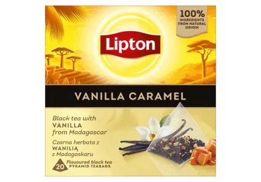 Juodoji arbata LIPTON VANILLA CARAMEL, 34 g