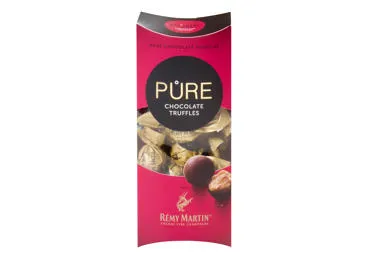 Juodojo šokolado PURE CHOCOLATE triufeliai su konjako REMY MARTIN įdaru, 108 g
