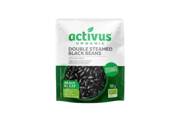 Ekologiškos juodosios pupelės be skysčio ACTIVUS, 150 g