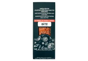 K. r. atlantinių lašišų filė gabaliukai su pipirais BITE, 125 g