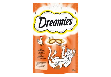 Kačių skanėstas DREAMIES su vištiena, 60 g