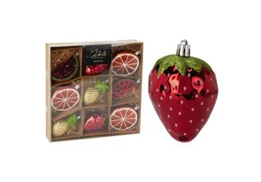 Ziemassvētku eglītes rotājumu komplekts 9gab.