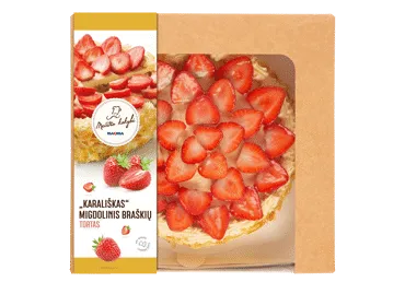 KARALIŠKAS migdolinis braškių tortas, 1 kg