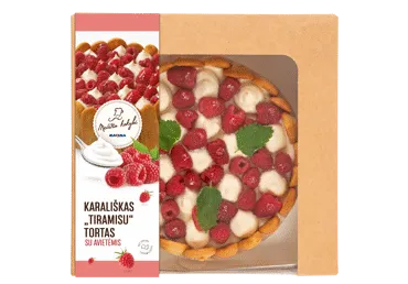 KARALIŠKAS TIRAMISU tortas su avietėmis, 1 kg